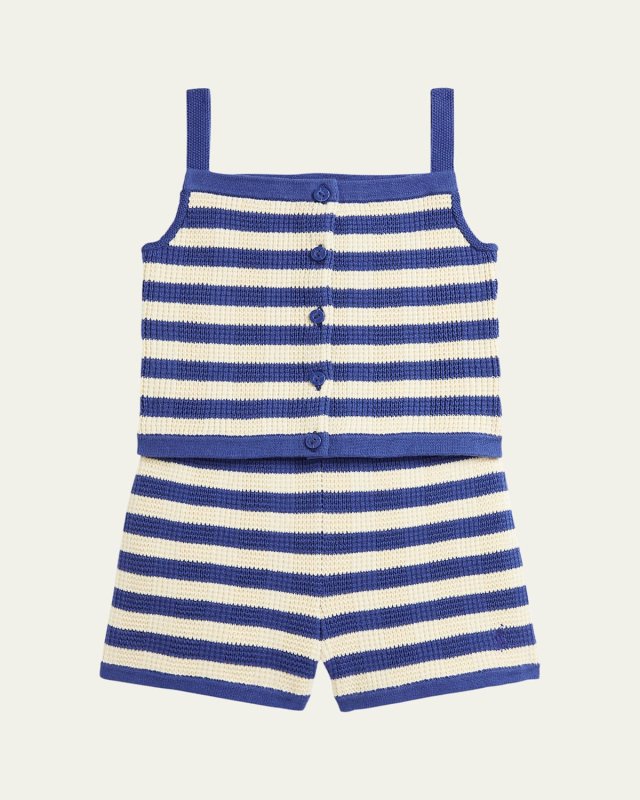 Girl's Striped Two-Piece Cotton Set, Size 2-